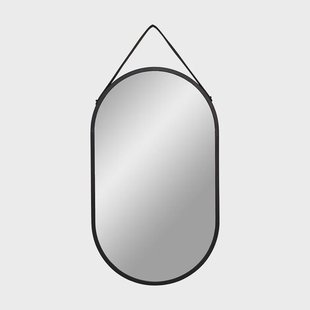 Sarah ovale wandspiegel zwart - 35 x 60 cm