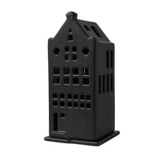 Waxinelichthouder huis tuitgevel zwart