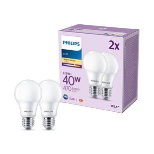 Philips LED lamp E27 4,9W 470lm 2.700K mat per 2