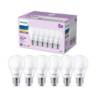 Philips LED lamp E27 4,9W 470lm 2.700K mat per 6 Philips LED lamp E27 4,9W 470lm 2.700K mat per 6