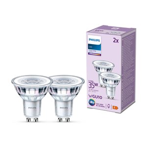 Philips LED lamp GU10 3,5W 275lm 840 helder 36° 2st