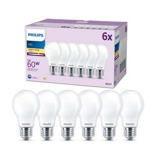 Philips LED lamp E27 7W 806lm 2.700K mat per 6