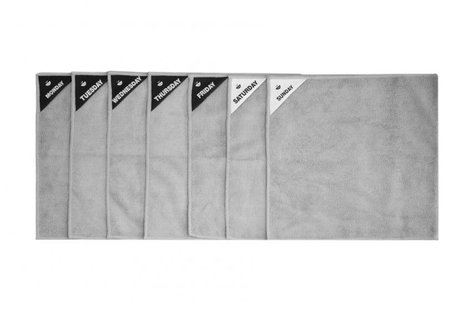 Klud - vaatdoekjes - set van 7 - grijs