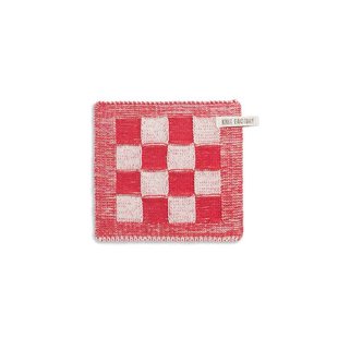 Knit Factory - pannenlap geruit - rood/ecru
