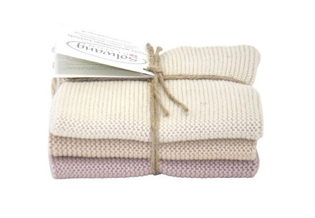 Solwang Design - vaatdoekjes - set van 3 - zand combi