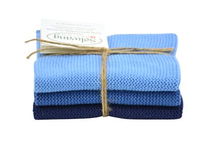 Solwang Design - vaatdoekjes - set van 3 - dark dusty blue