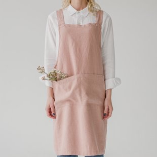 Linen Tales - keukenschort kruisband - nude