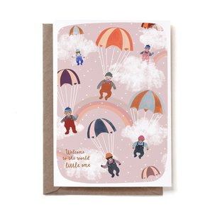 Dubbele wenskaart met envelop - Welcome to the world little one