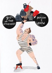 Dubbele wenskaart met envelop - you are the strongest person I know