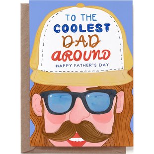 Dubbele wenskaart + envelop - To the coolest dad around