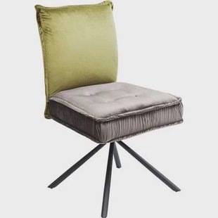 Kare Design Chelsea stoel - groen en grijs - fluweel