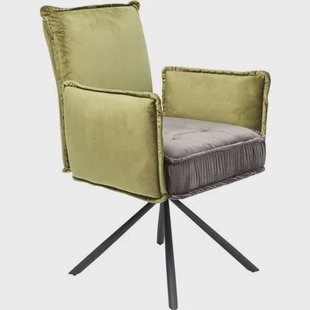 Stoel met armleuningen Chelsea groen en grijs Kare Design