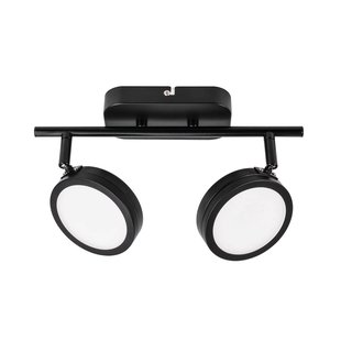 Lindby spot Neros, zwart, 2-lamps, 31,5 cm, CCT, ijzer