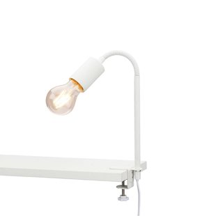 Briloner Klemlamp Krampo Retro, met flexibele arm, wit