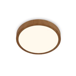 Briloner LED plafondlamp Runa Wood houtlook 3.000 K Ø38cm