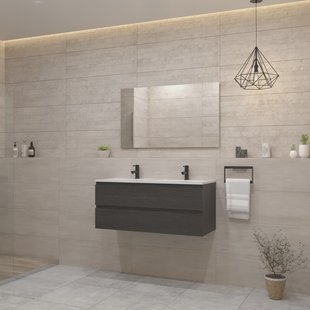 ACTIE BWS Badmeubel | Paris | Frey Oak 120 cm | Mat Wit Wastafel | 2 Kraangaten