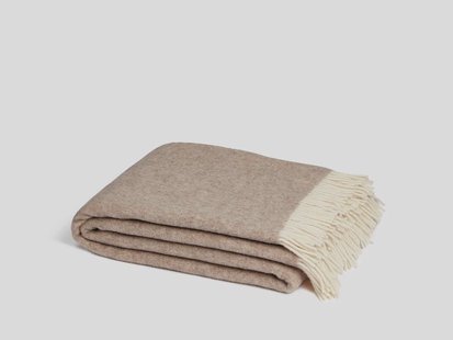 Yumeko Merinowollen deken camel melange 150x210 100% merino scheerwol