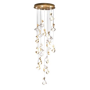 Knikerboker Curve LED hanglamp, 20-lamps, goud