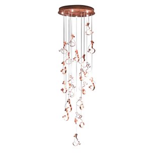 Knikerboker Curve LED hanglamp, 20-lamps, koper