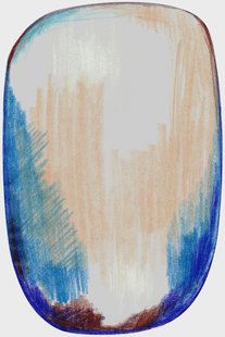 Moooi Carpets - Scribble Blue Grey Beige - 200x300 cm Rond Vloerkleed