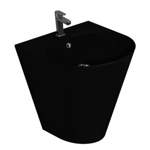 Wastafel BWS Cone Keramisch 51x44cm Met Kraangat Mat Zwart