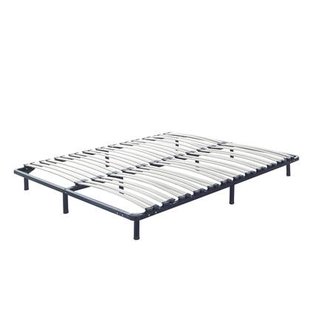 Beliani-BASIC -Vrijstaande lattenbodem-Zwart-160 x 200 cm-Staal