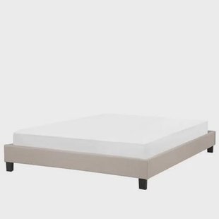 Beliani - ROANNE - Tweepersoonsbed - Beige - 160 x 200 cm - Polyester