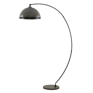 Lindby booglamp Jonera, grijs, metaal, E27, 185 cm hoog