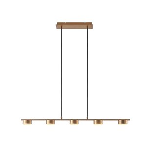 Lindby hanglamp Kaylou, 5-lamps, bronskleurig, aluminium