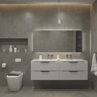 Badkamermeubelset Gliss Design Hera Mat Zwart 180cm 4 Laden Hoogglans Wit (Keuze Wastafel)