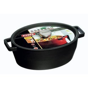 Braadpan Ovaal, Zwart, 5,8 liter - Pyrex | Slowcook