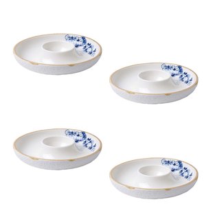Blauw Bloesem eierdopje set van 4