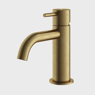 Wastafelmengkraan Hotbath Archie Zonder Waste Geborsteld Messing PVD