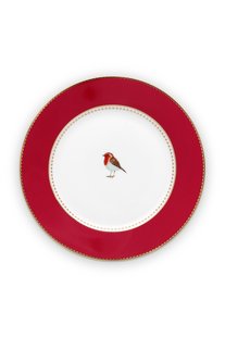 Pip Studio Love Birds Gebaksbord Rood 17 cm