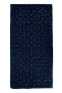 Pip Studio Grote Handdoek Tile de Pip Donkerblauw 70x140 cm
