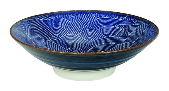 Japans porseleinen bord - Tokyo Design Studio - Seigaiha - 21.5 x 4cm