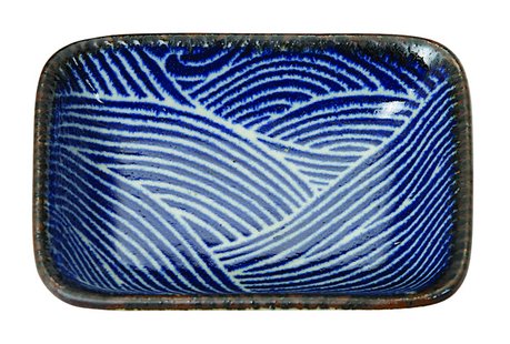 Donkerblauw/Wit Schaaltje - Seigaiha Collectie - 9.5 x 7 x 2.3cm