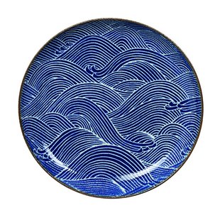 Japans Porseleinen Bord - Seigaiha - 21,5 x 3cm