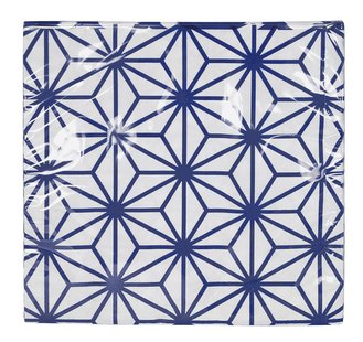 Designservetten Tokyo Design Studio - Nippon Blue - Ster/Golven - 20 stuks - 33 x 33 cm