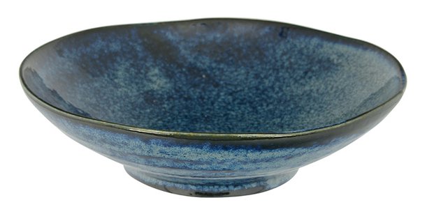 Kobaltblauw Japans Steengoed Bord - Cobalt Blue Serie - 17 x 4.9cm