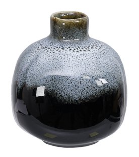 Handgemaakte Vaas Zwart/Wit - 8.5 x 9 cm