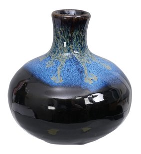 Handgemaakte Keramische Vaas - Kobalte - 8.5 x 9cm