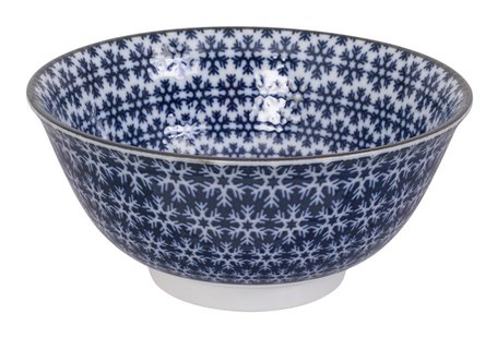 Keramische Kom Blauw/Wit - Tokyo Design Studio Mixed Bowls - 500ml 14.8x7cm