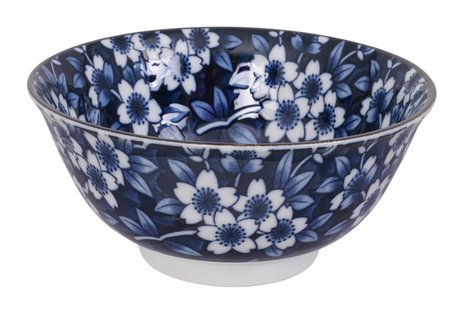 Keramische Kom Blauw/Wit - Mixed Bowls - 500ml - 14.8 x 7cm