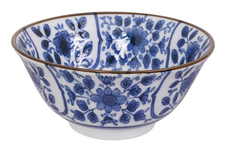 Blauw-Witte Keramische Kom - 500ml - 15 x 6,8cm