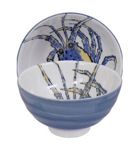 Rijstkom met Kreeftmotief - Tokyo Design Studio - Seafood Collectie - 300ml - 11.2 x 7.2cm