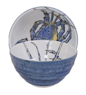 Porseleinen noedelkom met kreeftontwerp - Tokyo Design Studio - 950ml - 16 x 8.5 cm