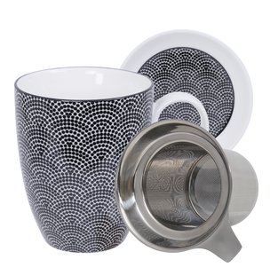 Mokset Zwart-Witte Stippen - Tokyo Design Studio Nippon Black - 380ml 8,5 x 10,2cm