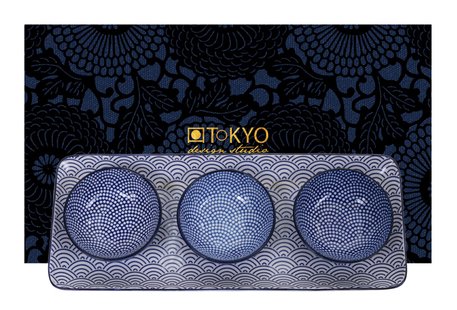Sushi Servies Set - Tokyo Design Studio Nippon Blue - 4-delig - 33.5 x 13.7 x 2.1 cm