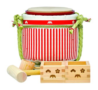 Rode Traditionele Sakeset met Hamer en Lepel - 18 x 17.5 cm